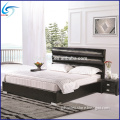 Modern unique design upholstered faux leather bed